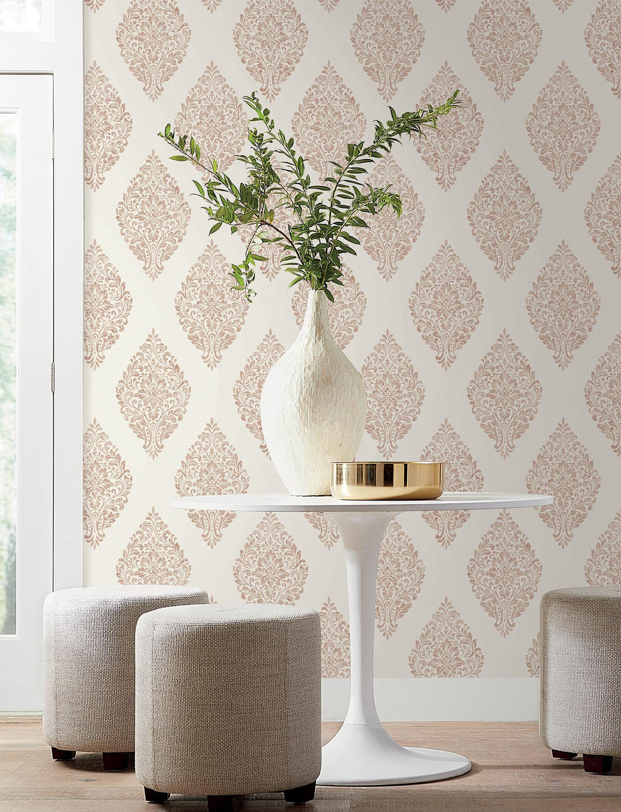 Brewster Home Fashions Gillian Copper Medallion Wallpaper
