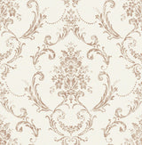 Brewster Home Fashions Glenda Copper Floral Damask Wallpaper