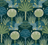 A-Street Prints Mandeville Teal Tropical Paradise Wallpaper by Scott Living