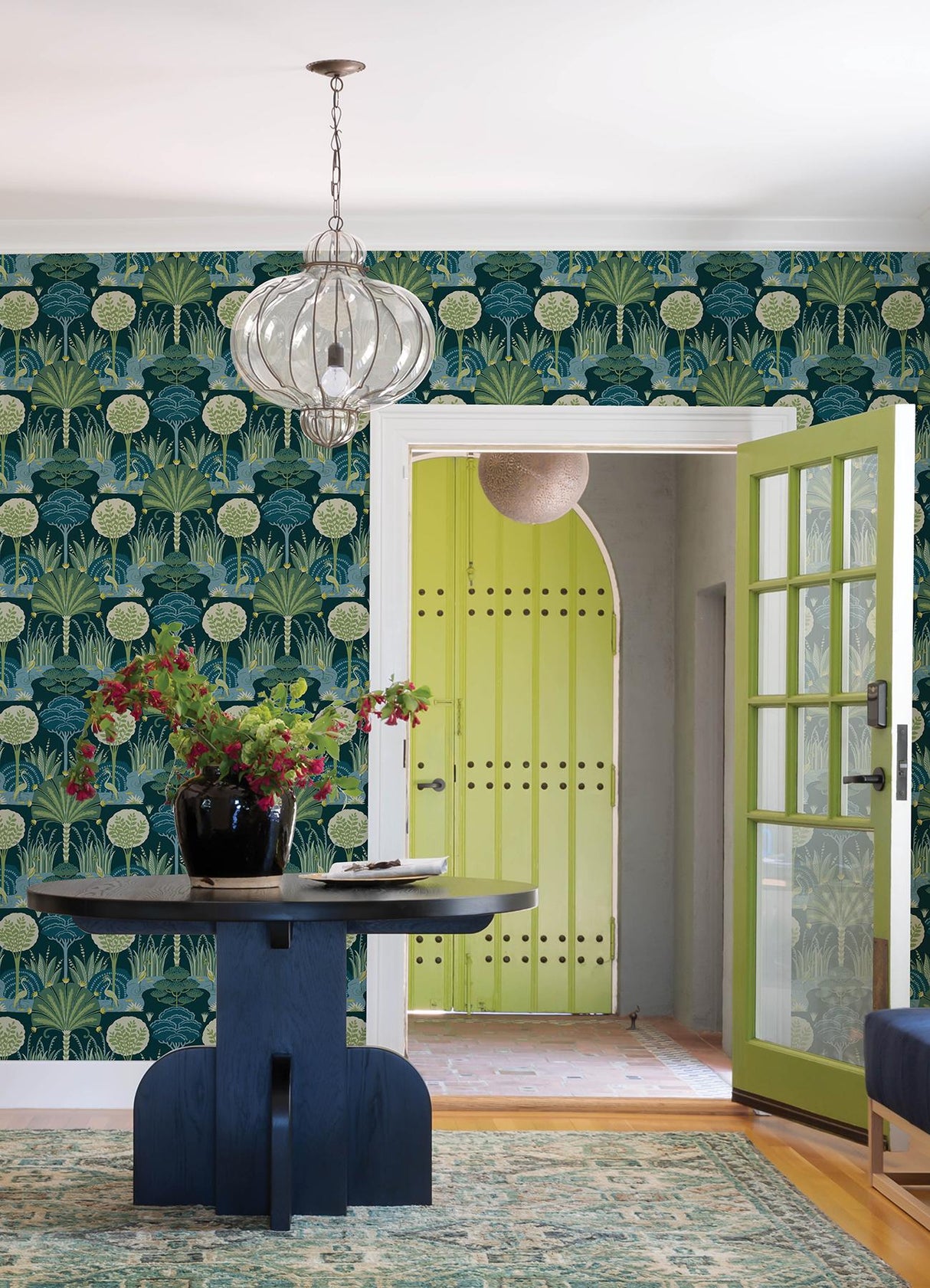 A-Street Prints Mandeville Teal Tropical Paradise Wallpaper by Scott Living