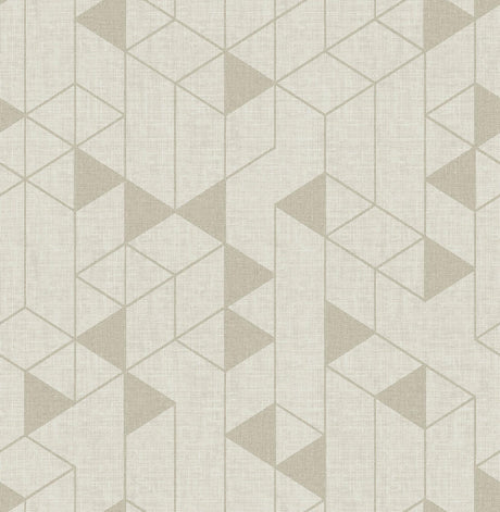 A-Street Prints Fairbank Champagne Linen Geometric Wallpaper by Scott Living
