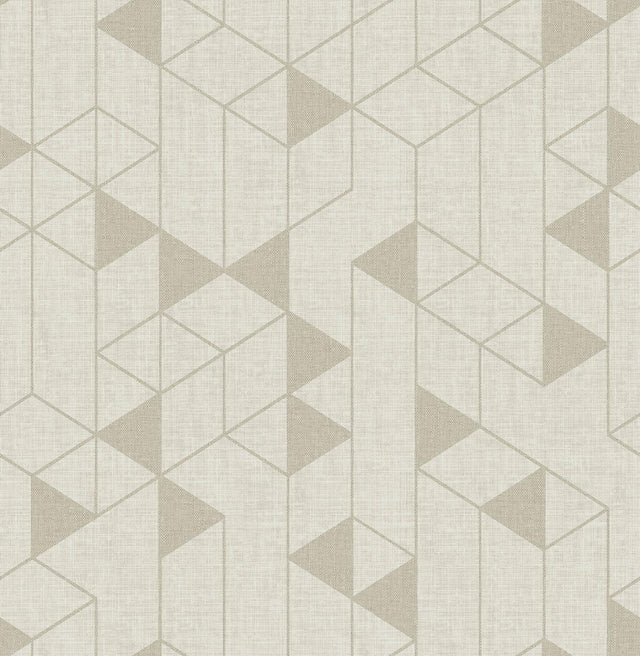 A-Street Prints Fairbank Champagne Linen Geometric Wallpaper by Scott Living