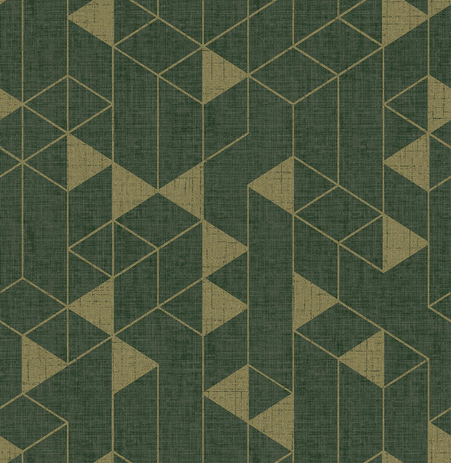 A-Street Prints Fairbank Evergreen Linen Geometric Wallpaper by Scott Living