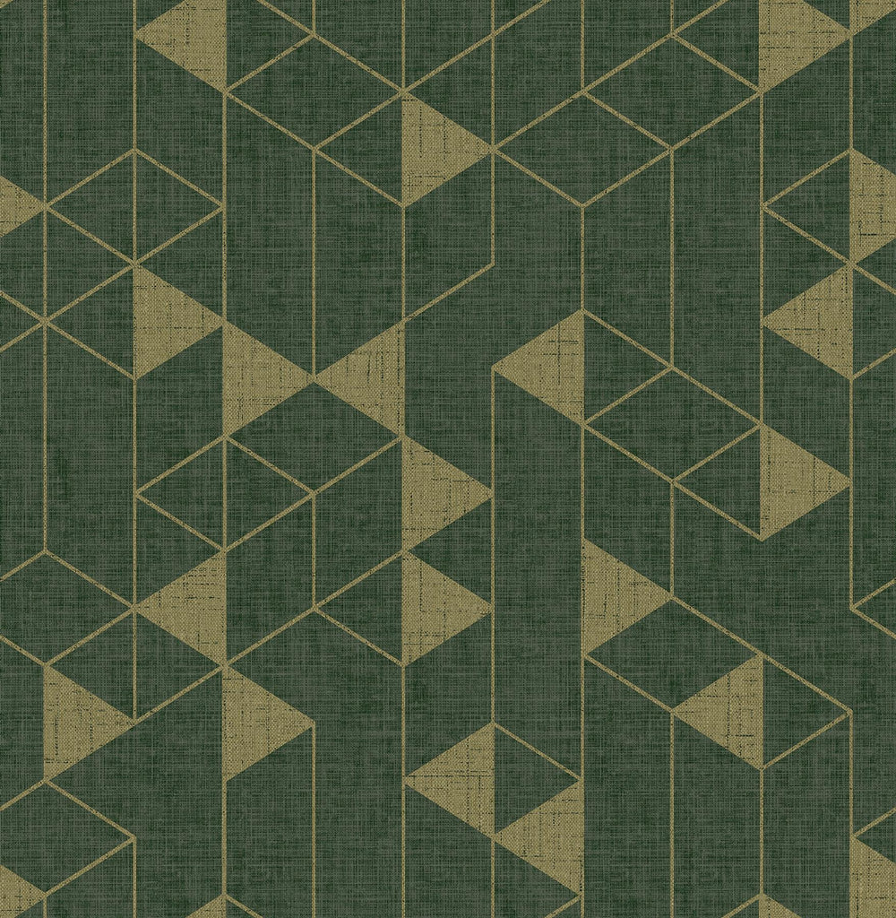 A-Street Prints Fairbank Evergreen Linen Geometric Wallpaper by Scott Living