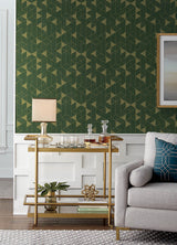 A-Street Prints Fairbank Evergreen Linen Geometric Wallpaper by Scott Living