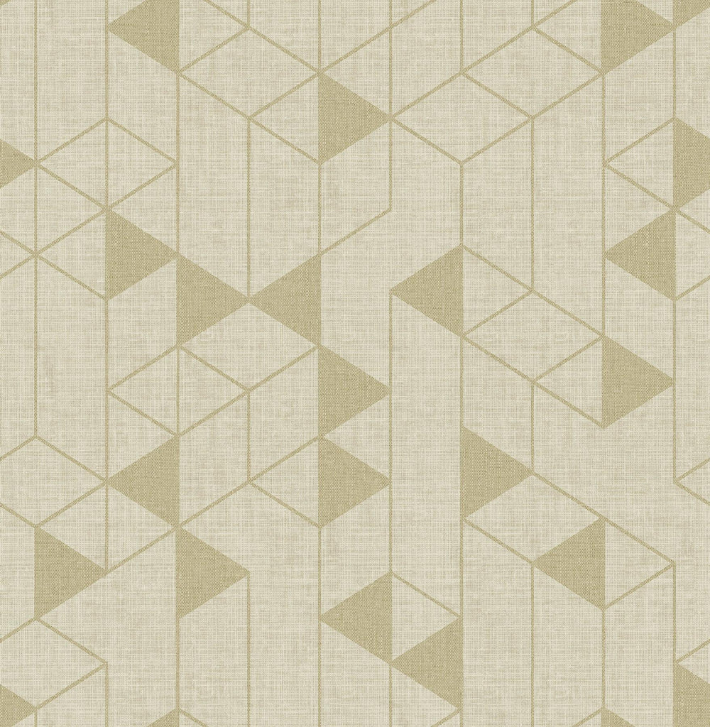 A-Street Prints Fairbank Gold Linen Geometric Wallpaper by Scott Living