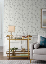 A-Street Prints Fairbank Silver Linen Geometric Wallpaper by Scott Living