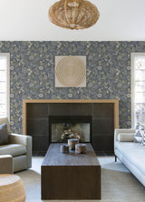 A-Street Prints Marilyn Light Grey Floral Trail Wallpaper by Scott Living