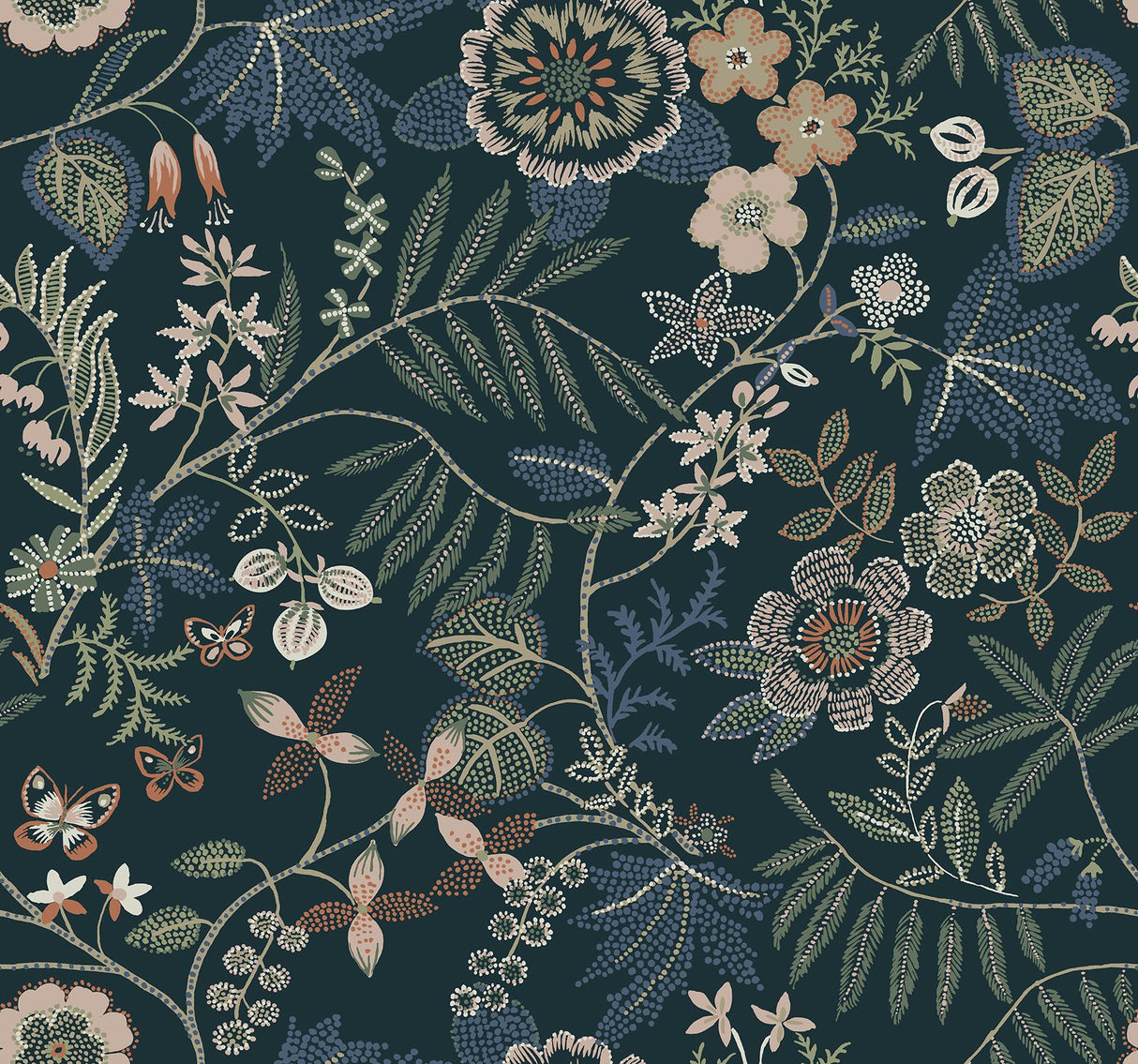 A-Street Prints Marilyn Sea Green Floral Trail Wallpaper by Scott Living