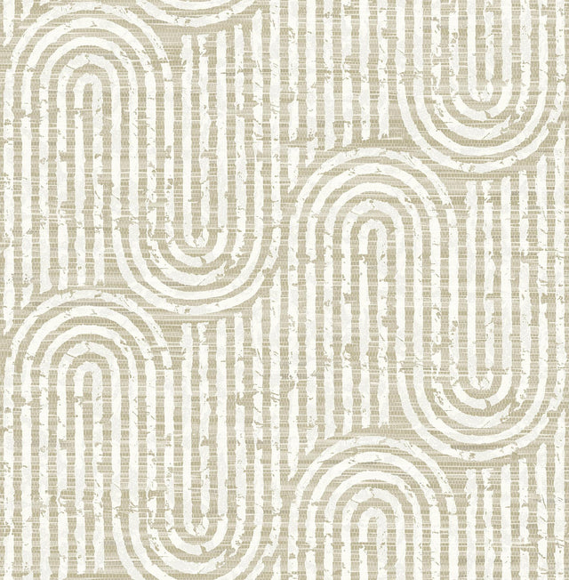 A-Street Prints Trippet Light Brown Zen Waves Wallpaper by Scott Living
