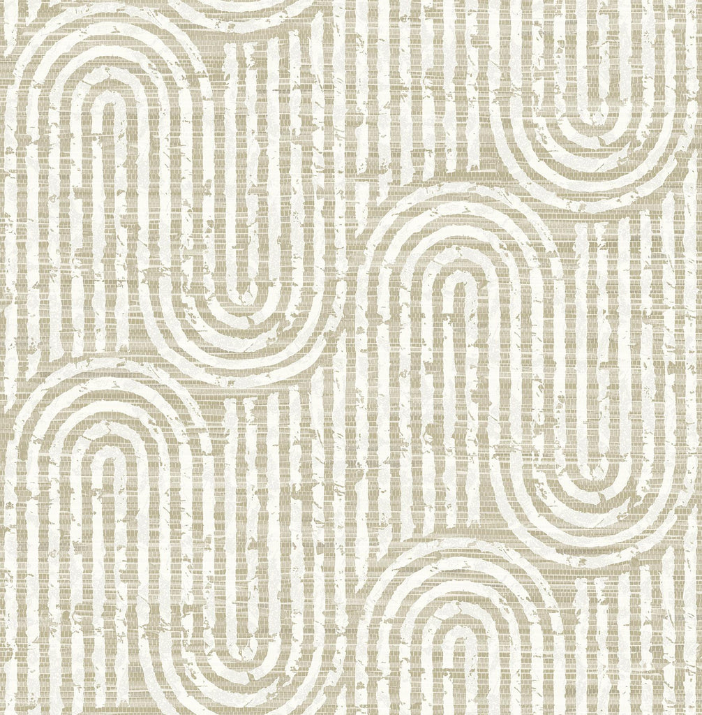 A-Street Prints Trippet Light Brown Zen Waves Wallpaper by Scott Living