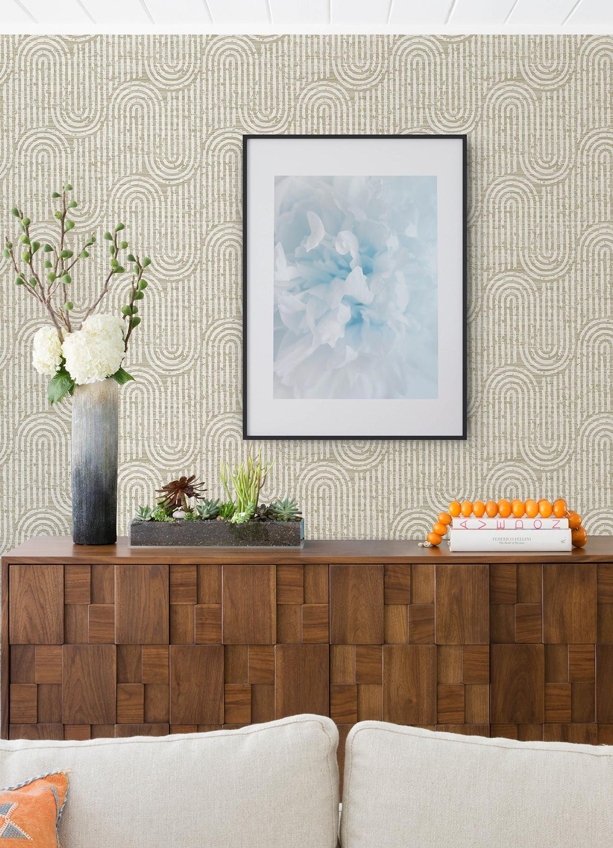 A-Street Prints Trippet Light Brown Zen Waves Wallpaper by Scott Living