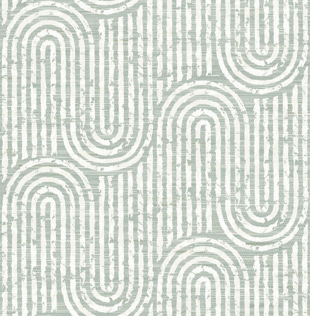 A-Street Prints Trippet Sage Zen Waves Wallpaper by Scott Living