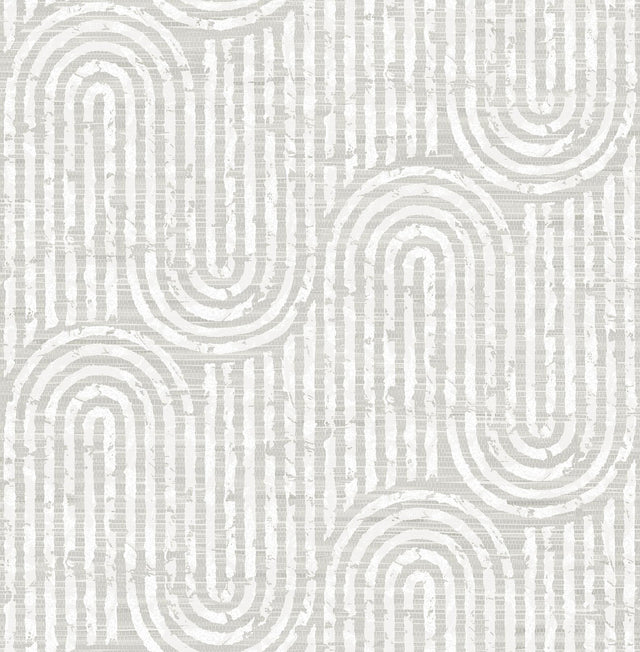 A-Street Prints Trippet Bone Zen Waves Wallpaper by Scott Living