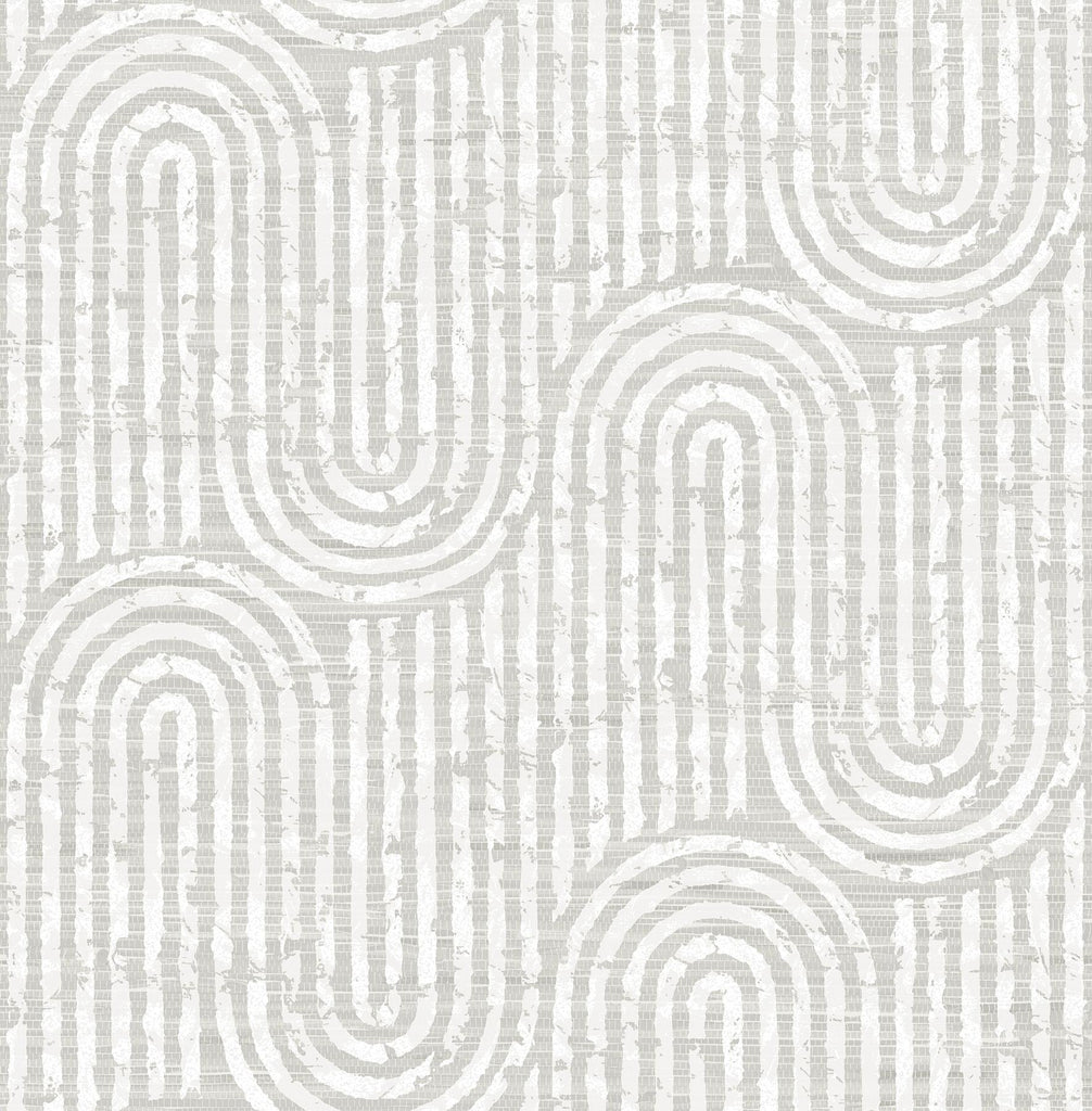 A-Street Prints Trippet Bone Zen Waves Wallpaper by Scott Living