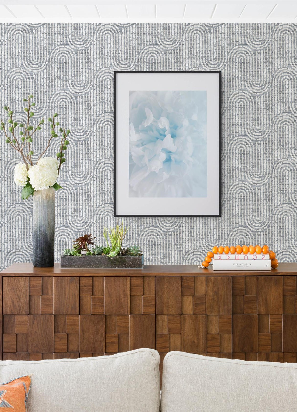 A-Street Prints Trippet Blue Zen Waves Wallpaper by Scott Living