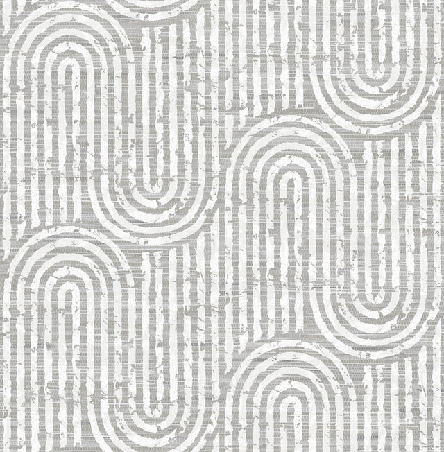 A-Street Prints Trippet Grey Zen Waves Wallpaper by Scott Living