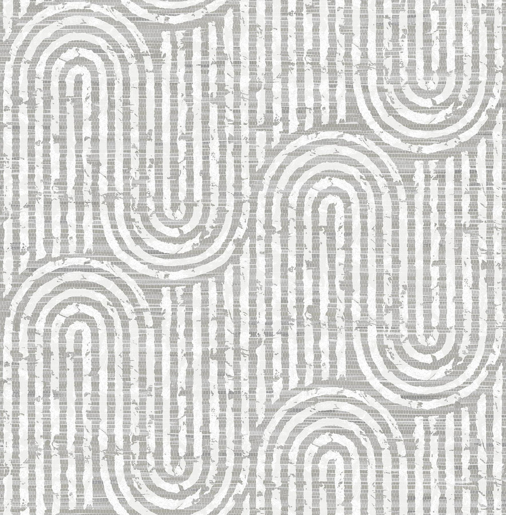 A-Street Prints Trippet Grey Zen Waves Wallpaper by Scott Living