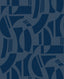A-Street Prints Carter Indigo Geometric Flock Wallpaper by Scott Living
