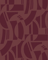 A-Street Prints Carter Burgundy Geometric Flock Wallpaper by Scott Living