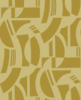 A-Street Prints Carter Gold Geometric Flock Wallpaper by Scott Living