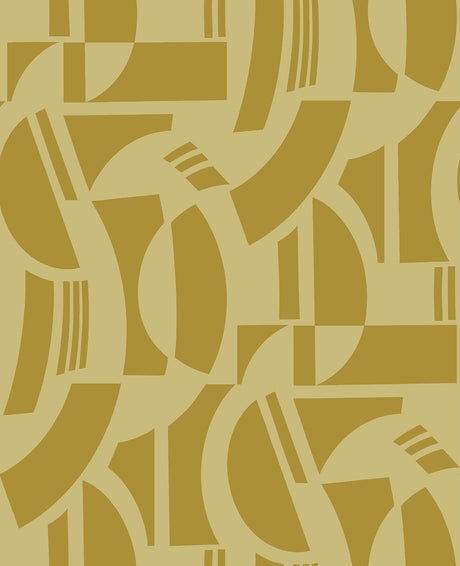 A-Street Prints Carter Gold Geometric Flock Wallpaper by Scott Living