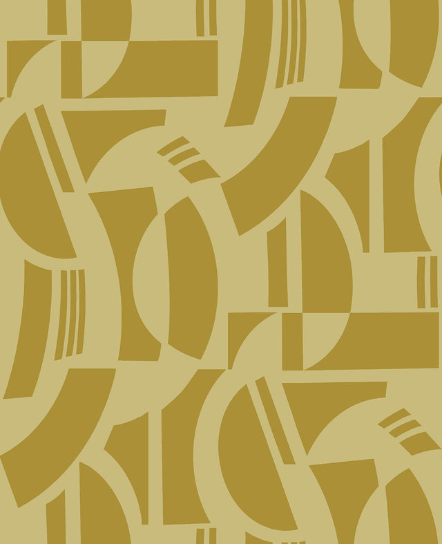 A-Street Prints Carter Gold Geometric Flock Wallpaper by Scott Living