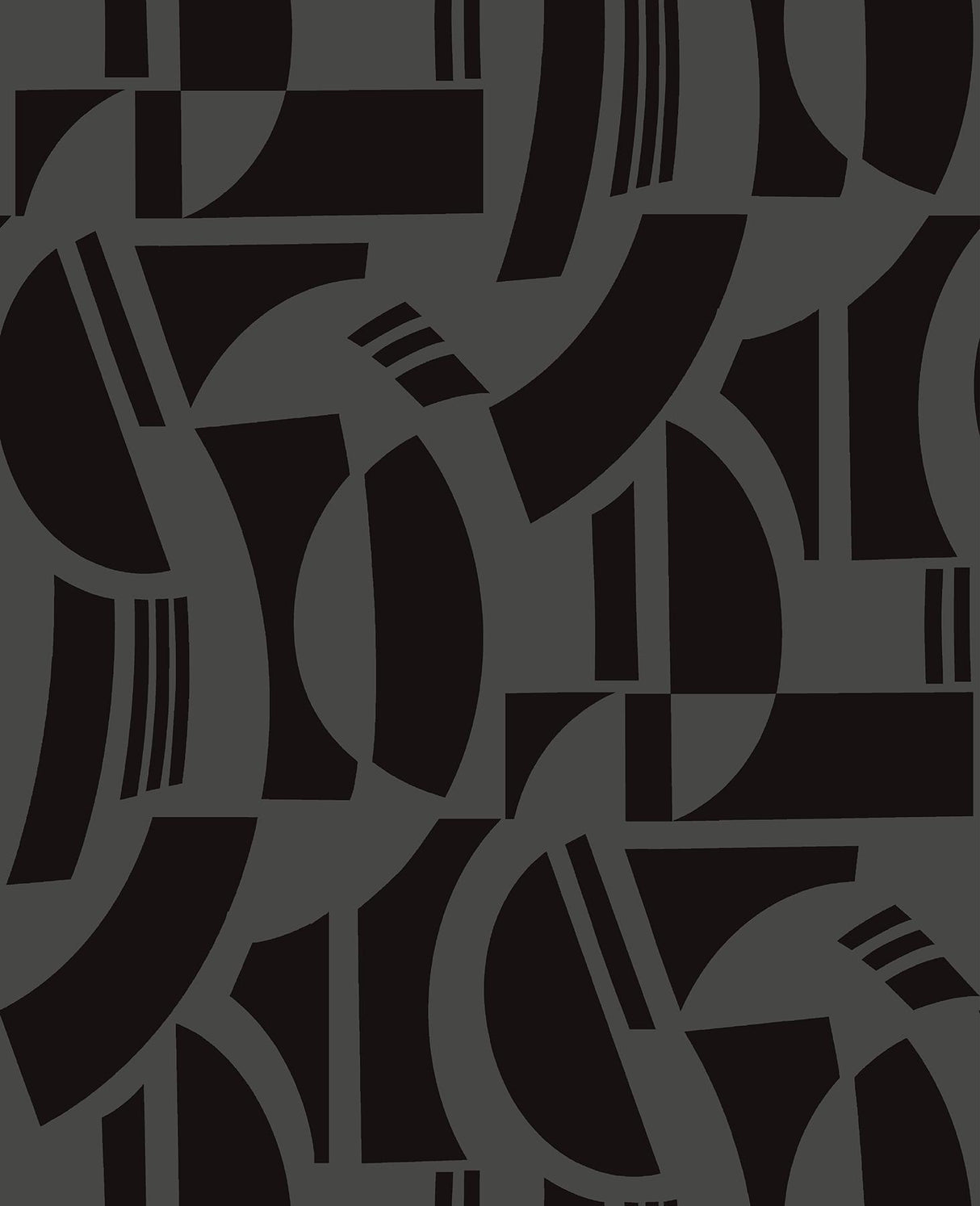 A-Street Prints Carter Black Geometric Flock Wallpaper by Scott Living