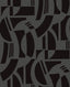 A-Street Prints Carter Black Geometric Flock Wallpaper by Scott Living