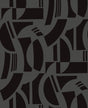 A-Street Prints Carter Black Geometric Flock Wallpaper by Scott Living