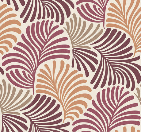 A-Street Prints Trousdale Raspberry Fanning Flora Wallpaper by Scott Living