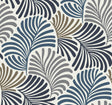 A-Street Prints Trousdale Dark Blue Fanning Flora Wallpaper by Scott Living