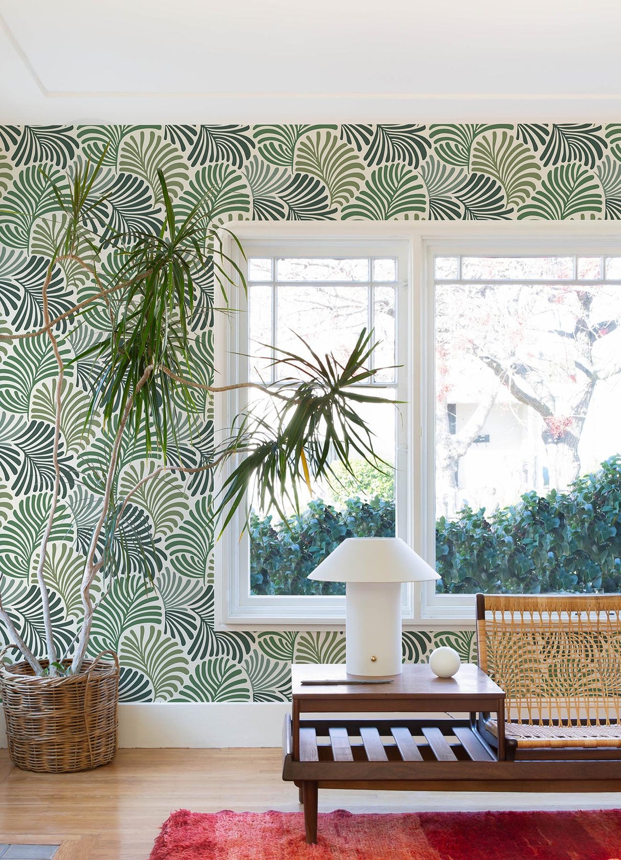 A-Street Prints Trousdale Green Fanning Flora Wallpaper by Scott Living