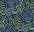 A-Street Prints Trousdale Navy Fanning Flora Wallpaper by Scott Living