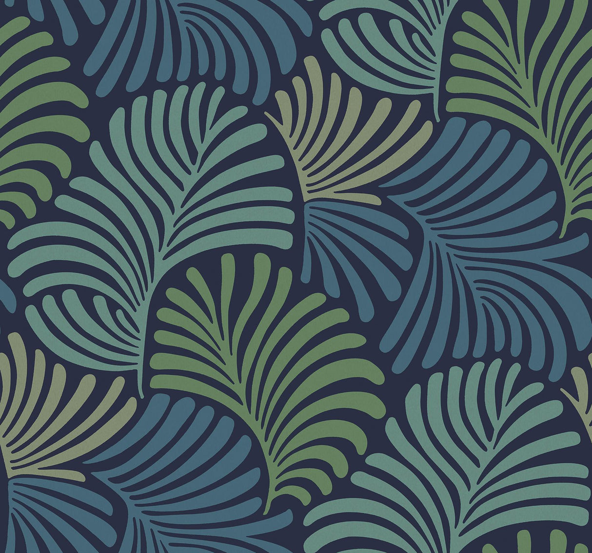 A-Street Prints Trousdale Navy Fanning Flora Wallpaper by Scott Living