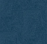 A-Street Prints Mortenson Navy Geometric Wallpaper by Scott Living