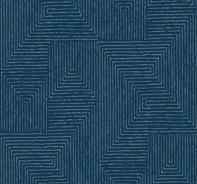 A-Street Prints Mortenson Navy Geometric Wallpaper by Scott Living