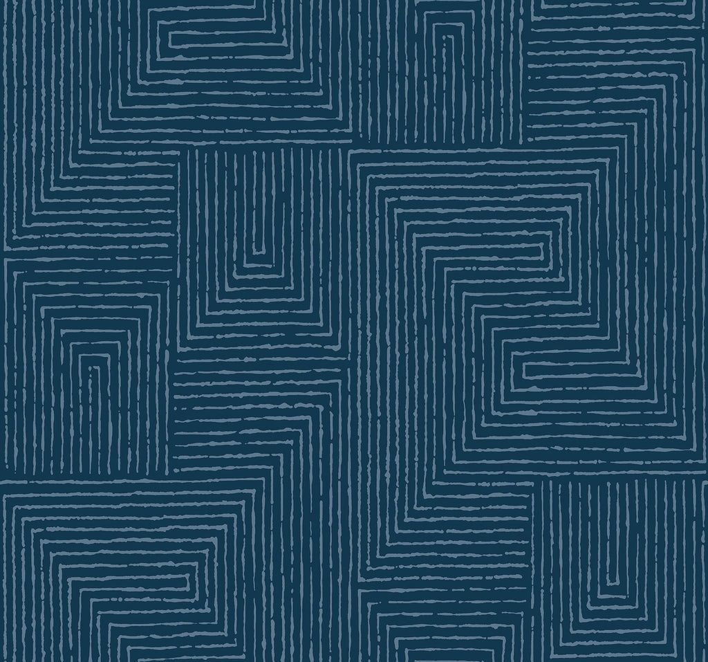 A-Street Prints Mortenson Navy Geometric Wallpaper by Scott Living