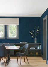 A-Street Prints Mortenson Navy Geometric Wallpaper by Scott Living