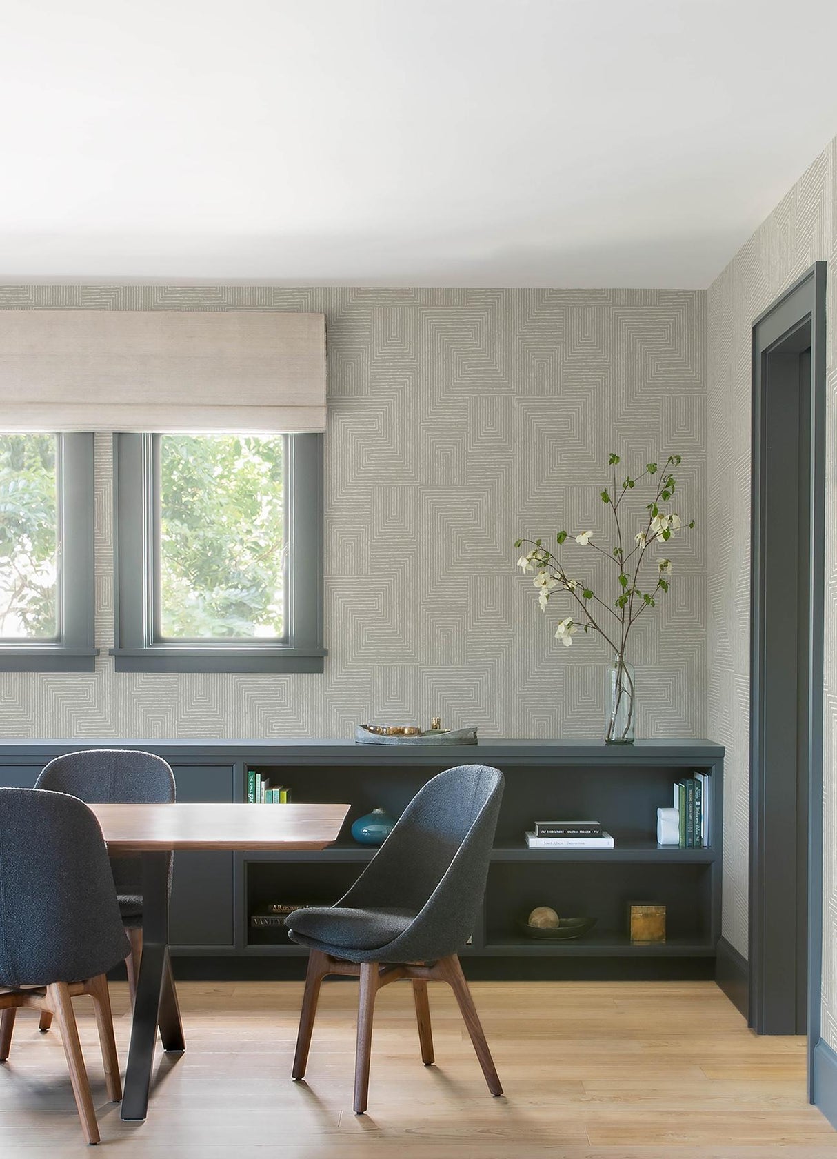 A-Street Prints Mortenson Light Grey Geometric Wallpaper by Scott Living