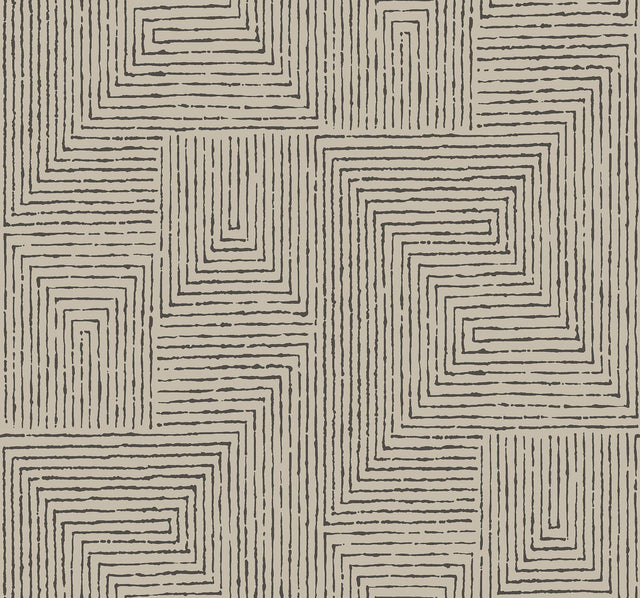 A-Street Prints Mortenson Taupe Geometric Wallpaper by Scott Living