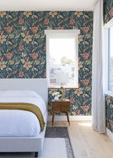 A-Street Prints Crestwood Blue Crowned Crane Wallpaper by Scott Living