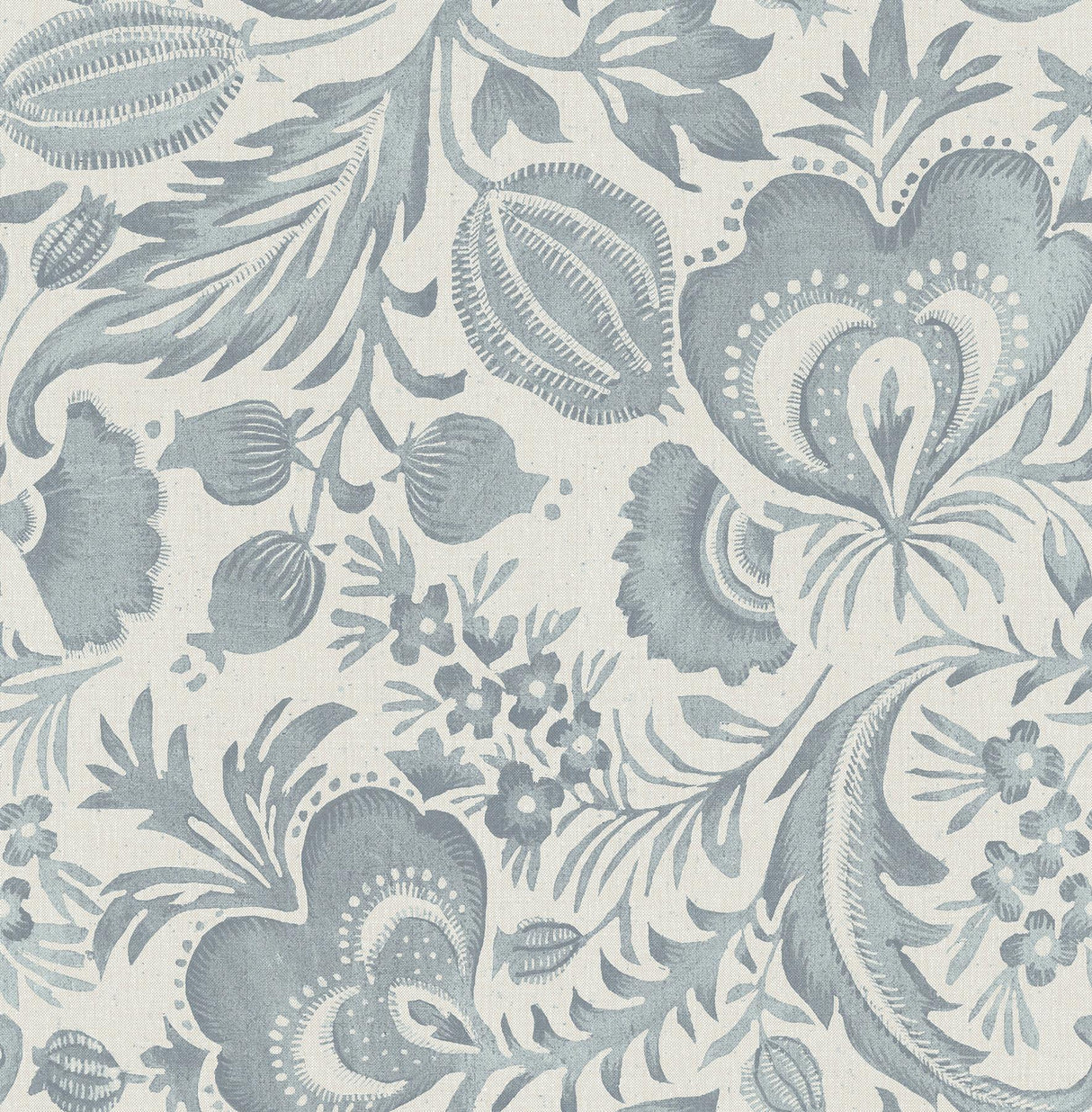 A-Street Prints Culver Slate Jacobean Wallpaper by Scott Living