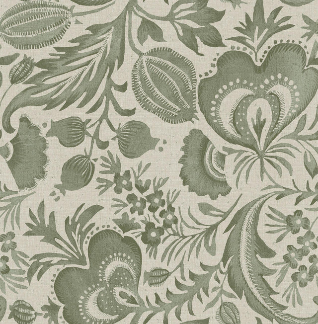 A-Street Prints Culver Moss Jacobean Wallpaper by Scott Living