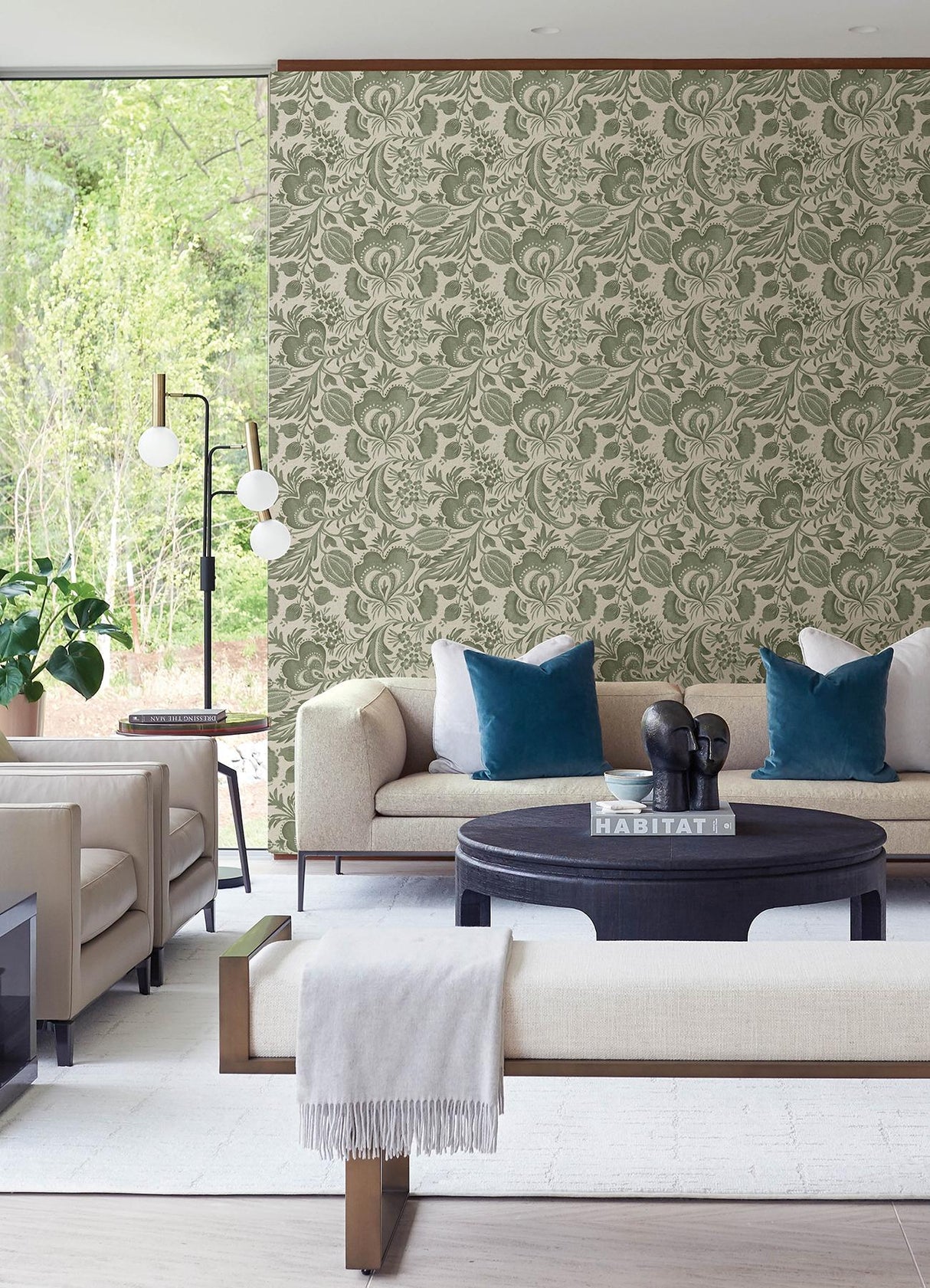 A-Street Prints Culver Moss Jacobean Wallpaper by Scott Living