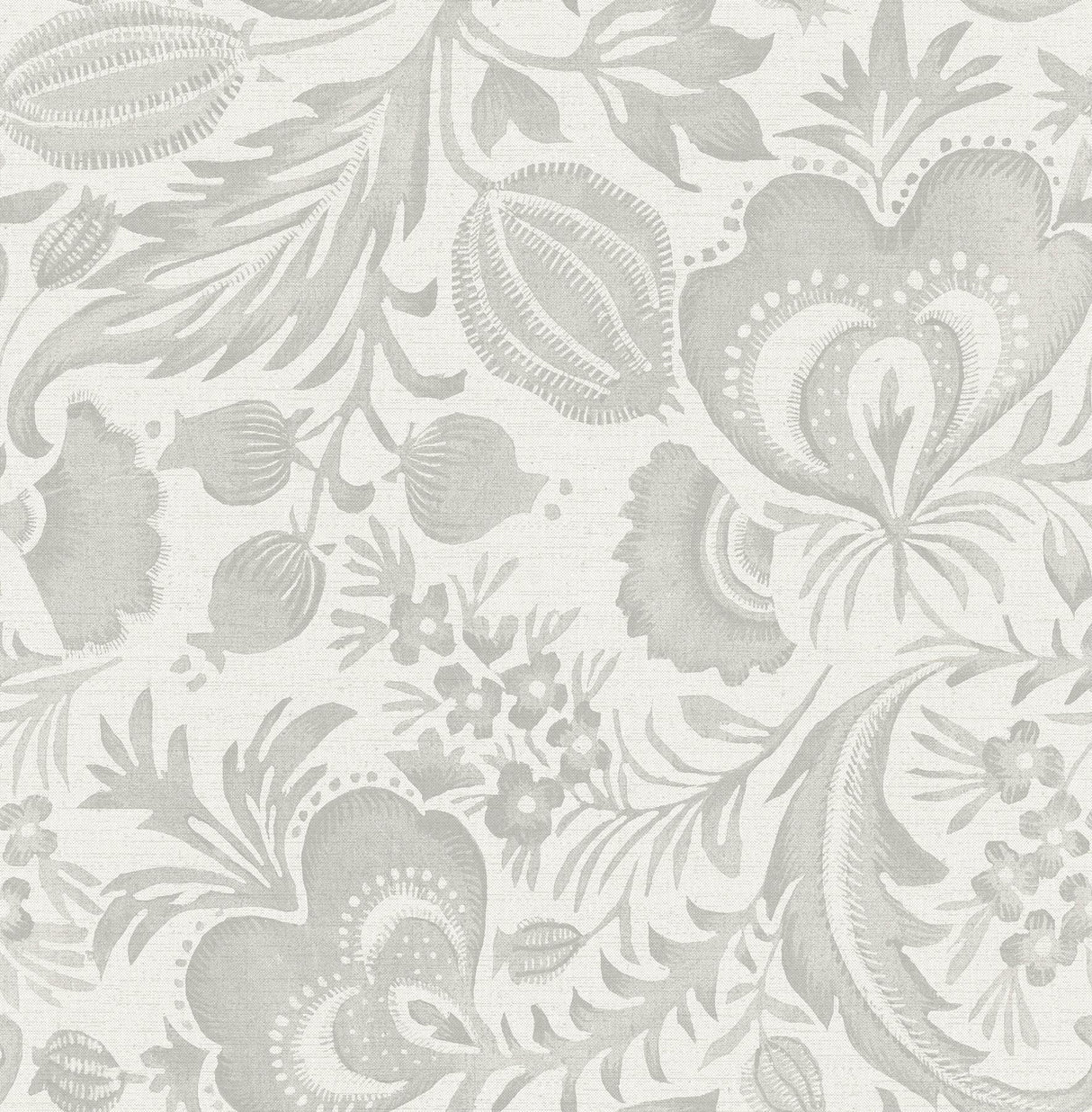 A-Street Prints Culver Grey Jacobean Wallpaper by Scott Living