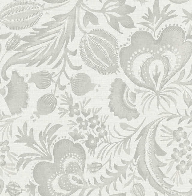 A-Street Prints Culver Grey Jacobean Wallpaper by Scott Living