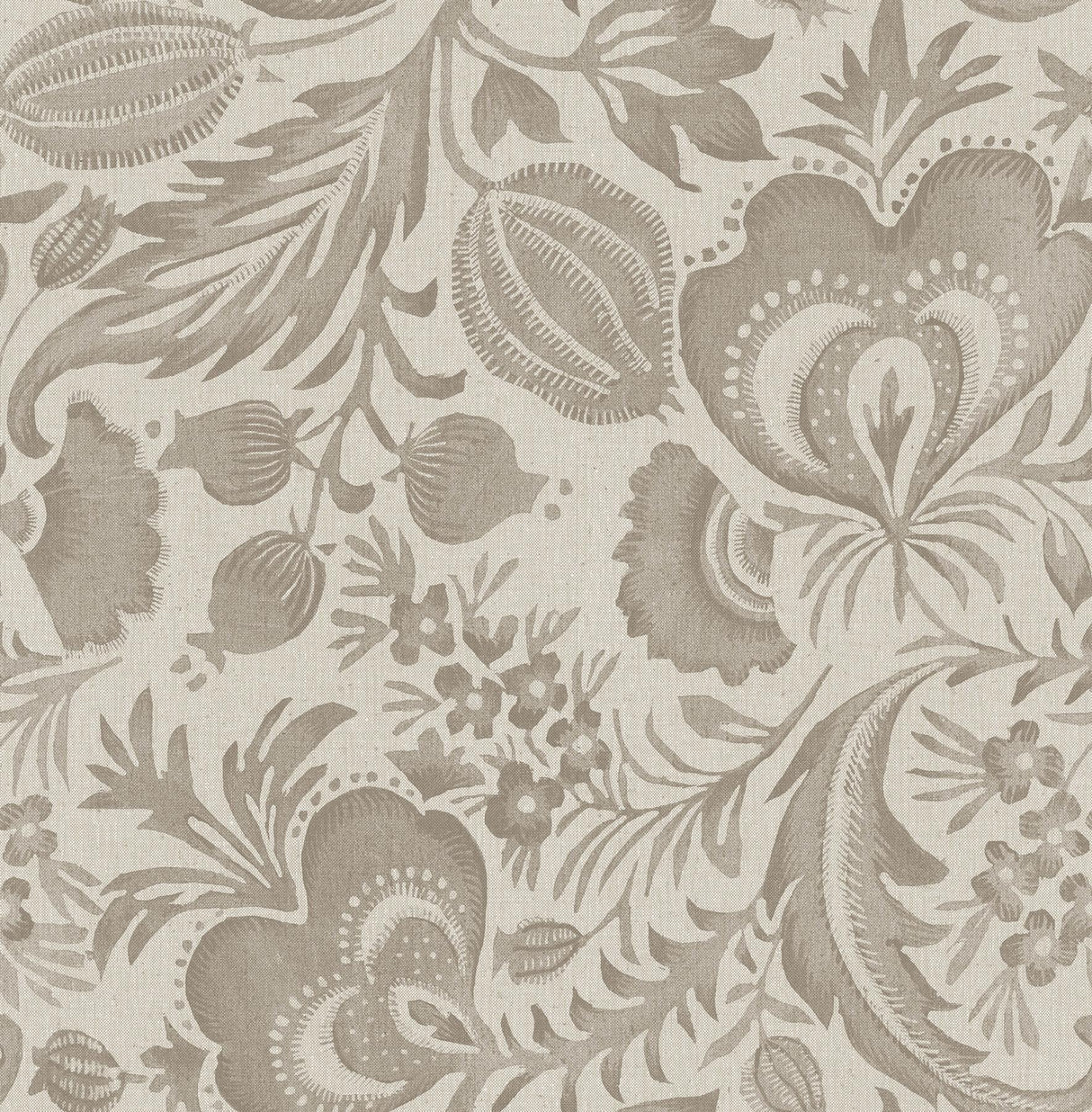 A-Street Prints Culver Light Brown Jacobean Wallpaper by Scott Living