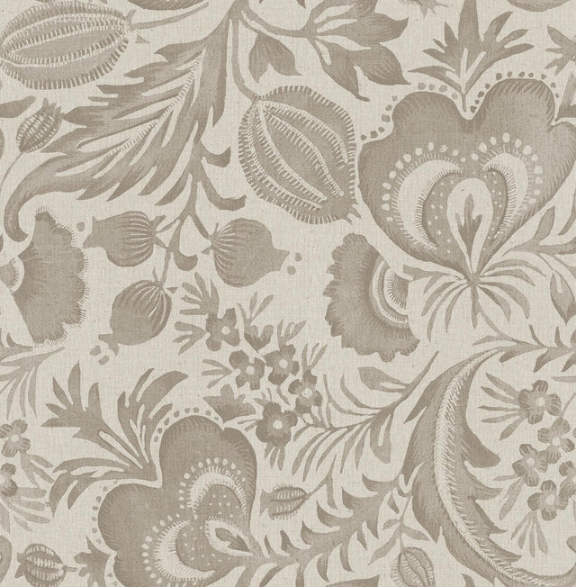 A-Street Prints Culver Light Brown Jacobean Wallpaper by Scott Living