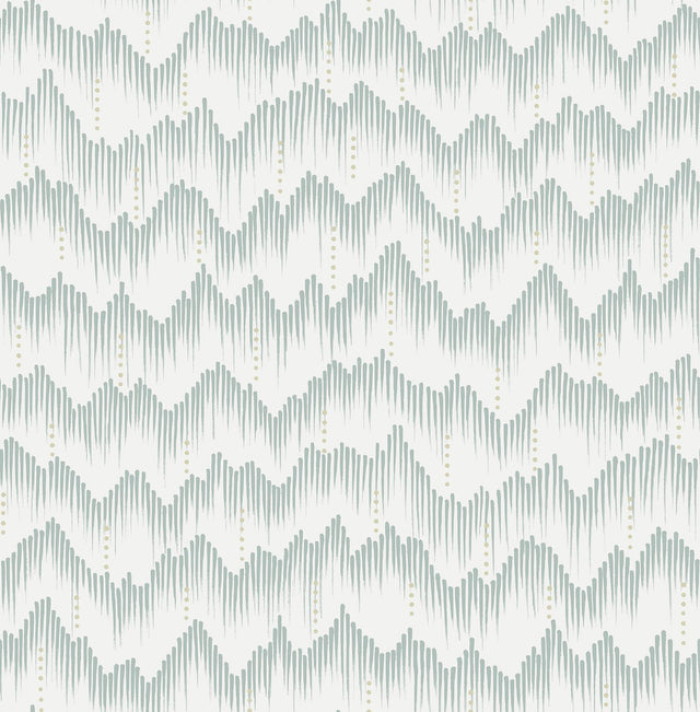 A-Street Prints Holmby Seafoam Brushstroke Zigzag Wallpaper by Scott Living